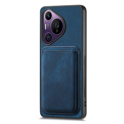 For Huawei Pura 70 Pro Retro Leather Card Bag Magnetic Phone Case(Blue) - Huawei Cases by PMC Jewellery | Online Shopping South Africa | PMC Jewellery | Buy Now Pay Later Mobicred