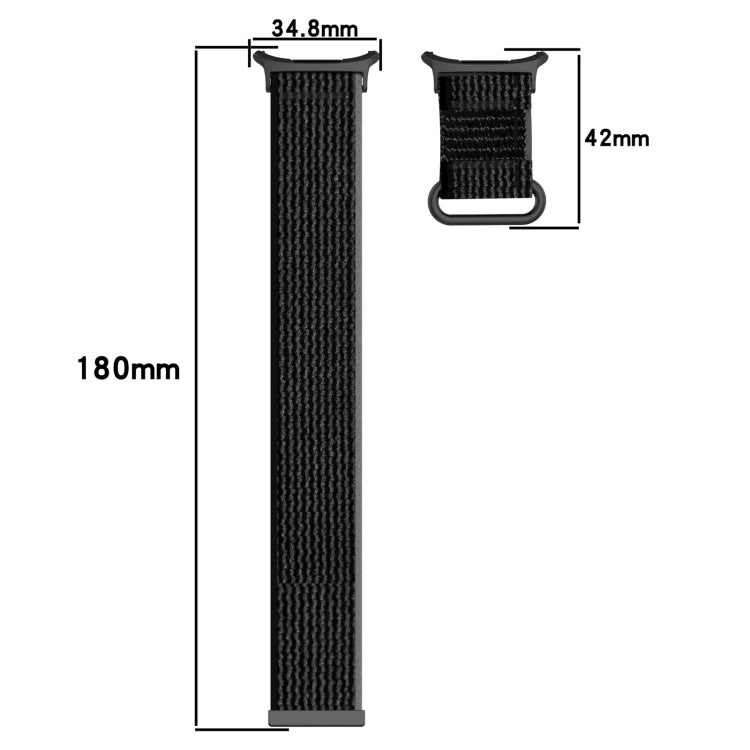 For Samsung Galaxy Watch Ultra 47mm Hook and Loop Fastener Loop Nylon Watch Band(Black+Gray) - Watch Bands by PMC Jewellery | Online Shopping South Africa | PMC Jewellery | Buy Now Pay Later Mobicred