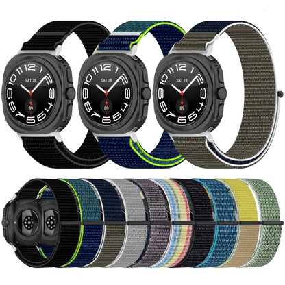 For Samsung Galaxy Watch Ultra 47mm Loop Nylon Hook and Loop Fastener Watch Band(Gray Blue) - Watch Bands by PMC Jewellery | Online Shopping South Africa | PMC Jewellery | Buy Now Pay Later Mobicred