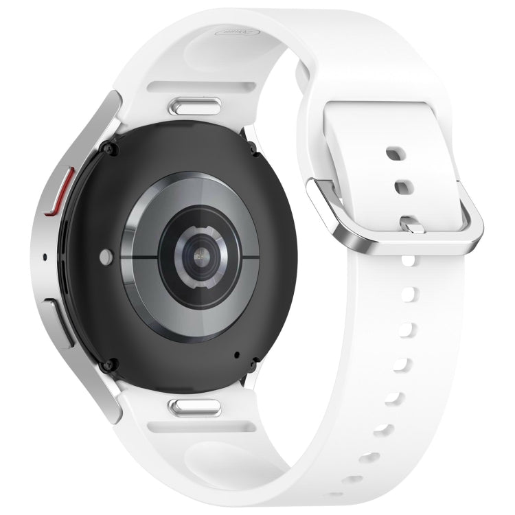 For Samsung Galaxy Watch FE 40mm Solid Color Silver Buckle Quick Release Silicone Watch Band(White) - free shipping - PMC TechLife - Order now!