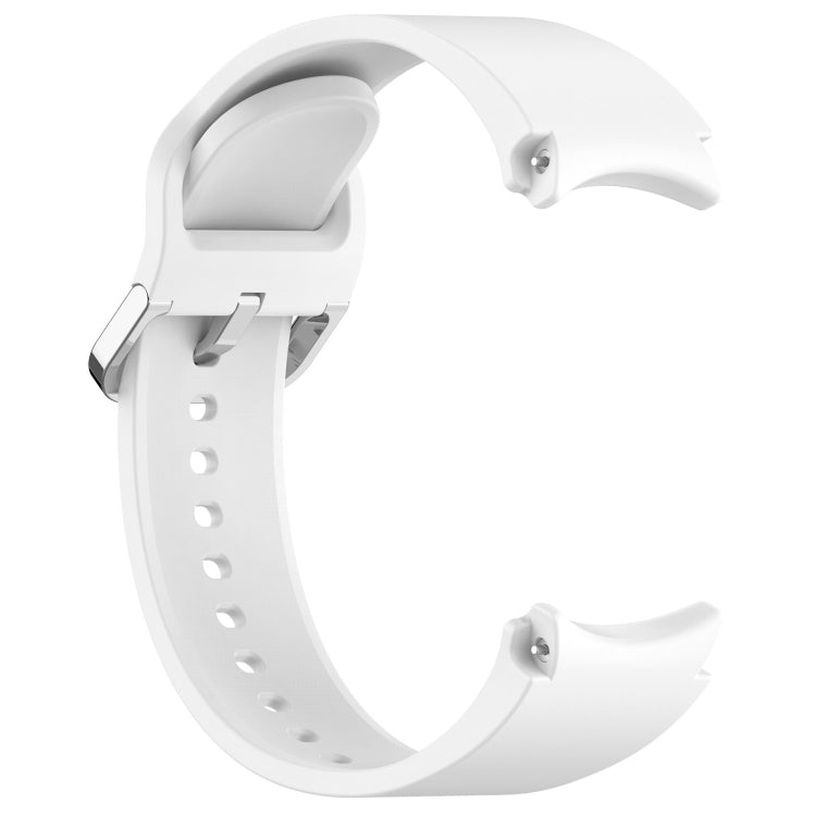 For Samsung Galaxy Watch FE 40mm Solid Color Silver Buckle Quick Release Silicone Watch Band(White) - free shipping - PMC TechLife - Order now!