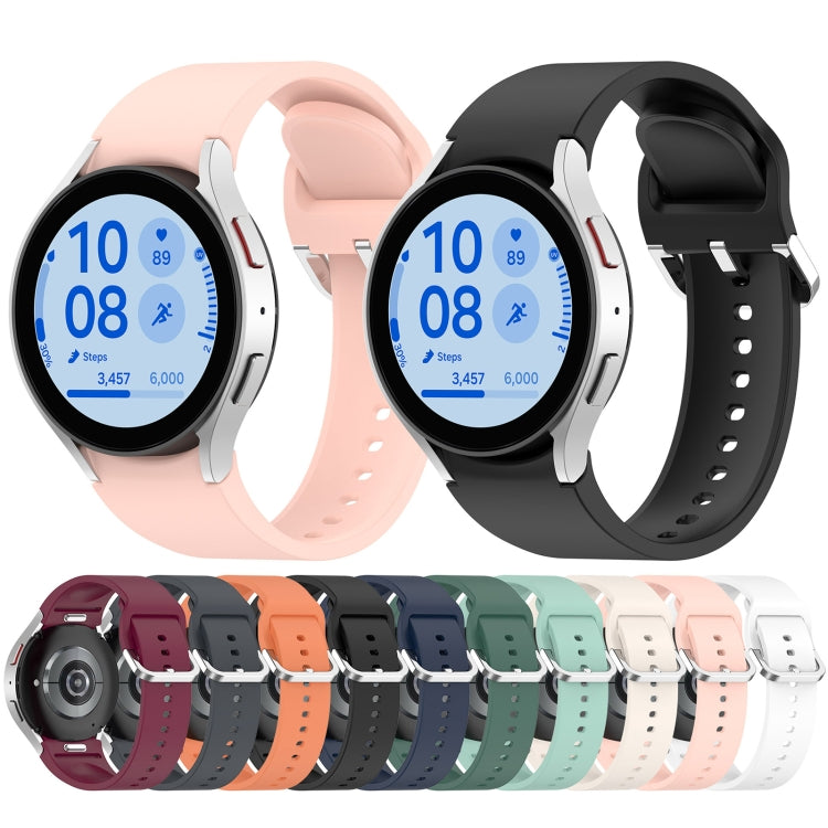 For Samsung Galaxy Watch FE 40mm Solid Color Silver Buckle Quick Release Silicone Watch Band(Wine Red) - free shipping - PMC TechLife - Order now!