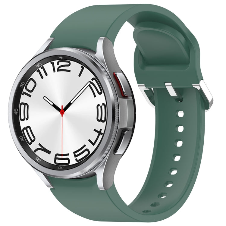 For Samsung Galaxy Watch 6 Classic 47mm Solid Color Silver Buckle Quick Release Silicone Watch Band(Green) - free shipping - PMC TechLife - Order now!