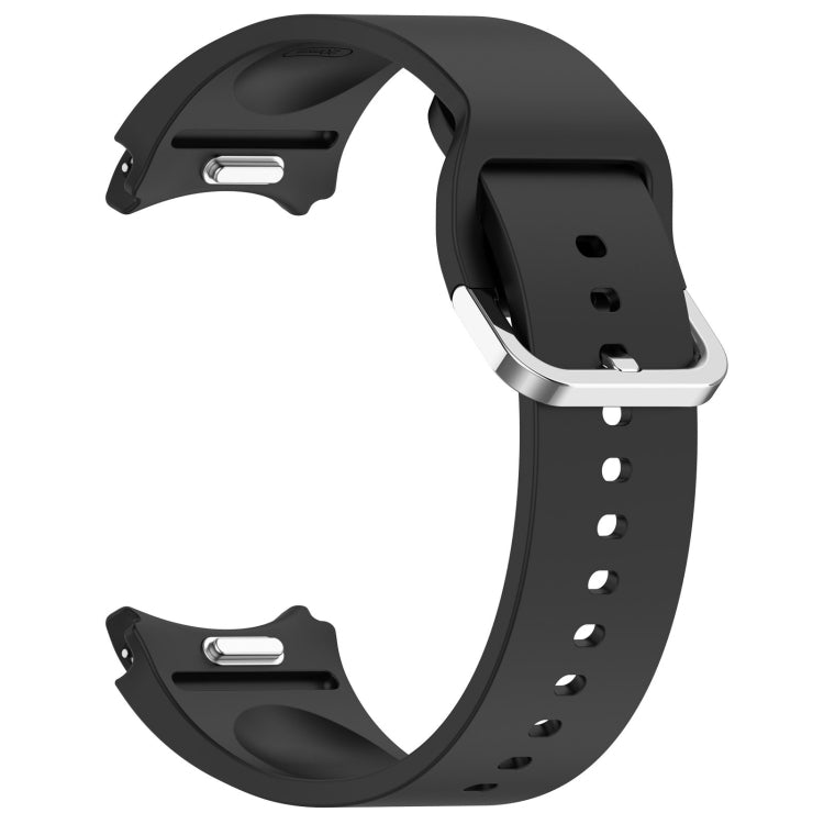 For Samsung Galaxy Watch 6 44mm Solid Color Silver Buckle Quick Release Silicone Watch Band(Black) - free shipping - PMC TechLife - Order now!