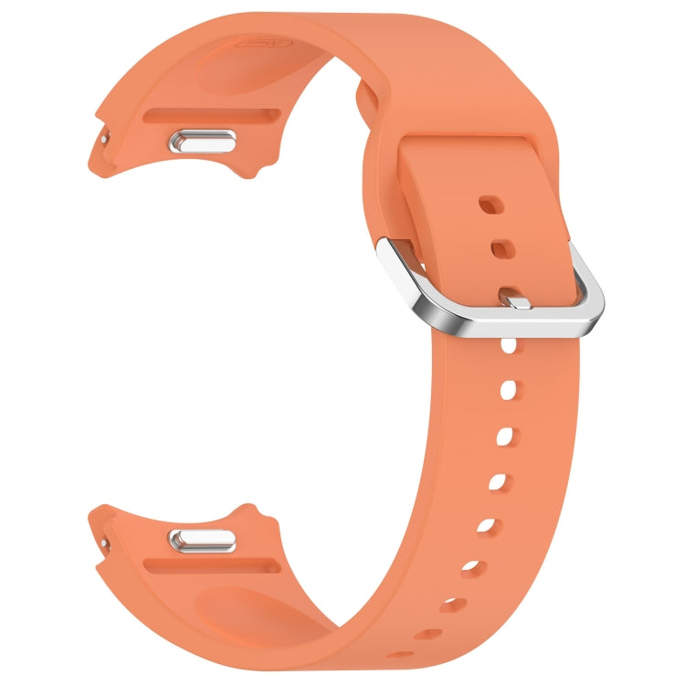 For Samsung Galaxy Watch 6 40mm Solid Color Silver Buckle Quick Release Silicone Watch Band(Orange) - free shipping - PMC TechLife - Order now!