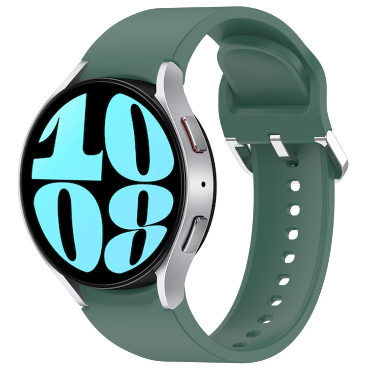 For Samsung Galaxy Watch 6 40mm Solid Color Silver Buckle Quick Release Silicone Watch Band(Green) - free shipping - PMC TechLife - Order now!