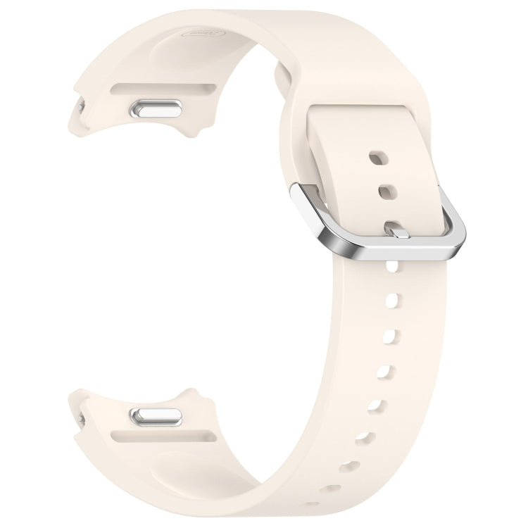 For Samsung Galaxy watch 5 Pro Golf Edition Solid Color Silver Buckle Quick Release Silicone Watch Band(Starlight) - free shipping - PMC TechLife - Order now!