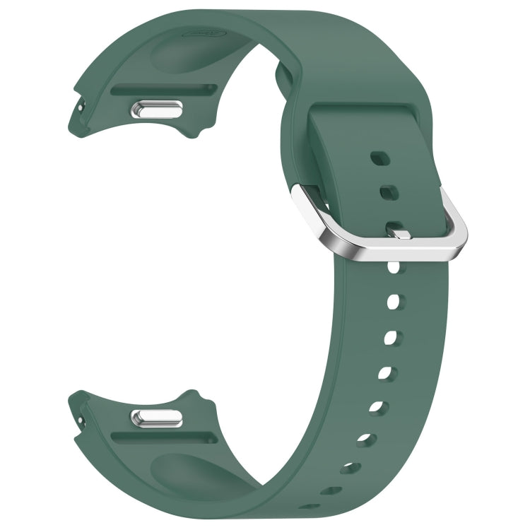 For Samsung Galaxy Watch 4 44mm Solid Color Silver Buckle Quick Release Silicone Watch Band(Green) - free shipping - PMC TechLife - Order now!