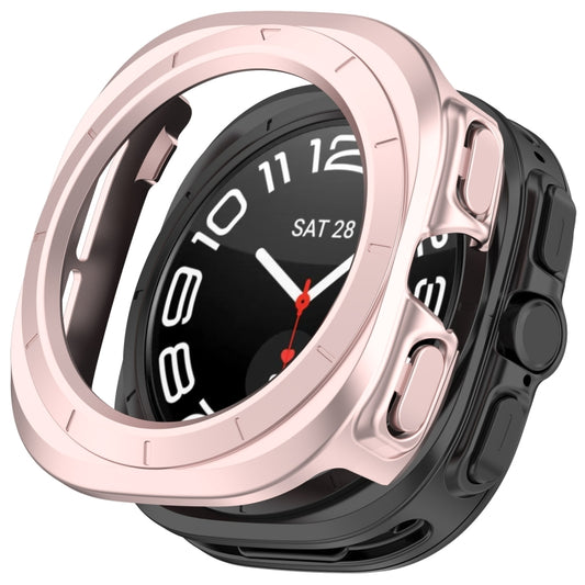 For Samsung Galaxy Watch Ultra 47mm Half Coverage Hollowed PC Watch Protective Case(Pink) - Watch Cases by PMC Jewellery | Online Shopping South Africa | PMC Jewellery | Buy Now Pay Later Mobicred