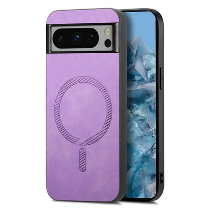 For Google Pixel 9 Pro XL Retro Magsafe Magnetic PU Back Cover Phone Case(Purple) - Google Cases by PMC Jewellery | Online Shopping South Africa | PMC Jewellery | Buy Now Pay Later Mobicred