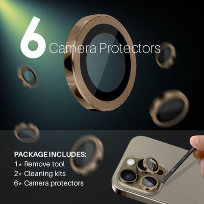 For iPhone 16 Pro / Pro Max NORTHJO 2 Sets 6pcs Camera Lens Protector Cover Metal Ring Film(Brown) - iPhone 16 Pro Max Tempered Glass by NORTHJO | Online Shopping South Africa | PMC Jewellery | Buy Now Pay Later Mobicred