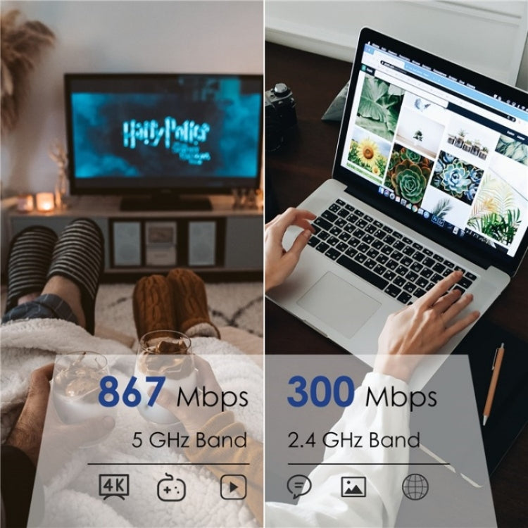 WAVLINK WN530G3 4x 5dBi Foldable Antenna AC1200 Dual Band Wireless Repeater Router, Plug:EU Plug - free shipping - PMC Jewellery - Order now!