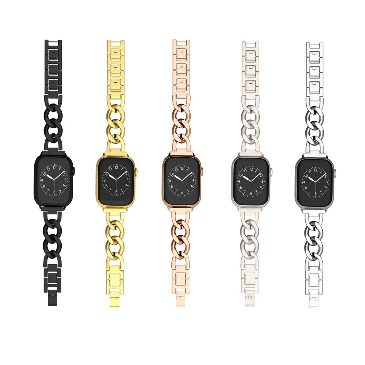 For Apple Watch Series 3 42mm Quick-Release Metal Chain Watch Band(Gold) - free shipping - PMC TechLife - Order now!