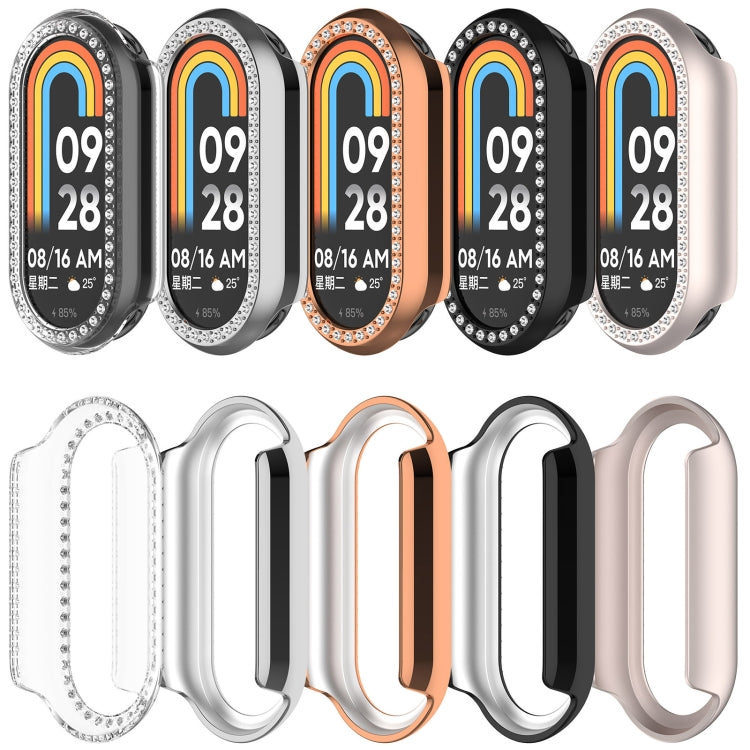 For Xiaomi Smart Band 9 NFC Diamond Half Coverage Hollow PC Watch Protective Case(Black) - Watch Cases by PMC TechLife | Online Shopping South Africa | PMC TechLife | Buy Now Pay Later Mobicred