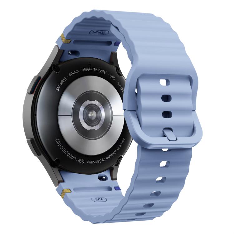 For Samsung Galaxy Watch 7 40 / 44mm Wave Pattern Stitched Silicone Watch Band(Light Blue) - free shipping - PMC TechLife - Order now!