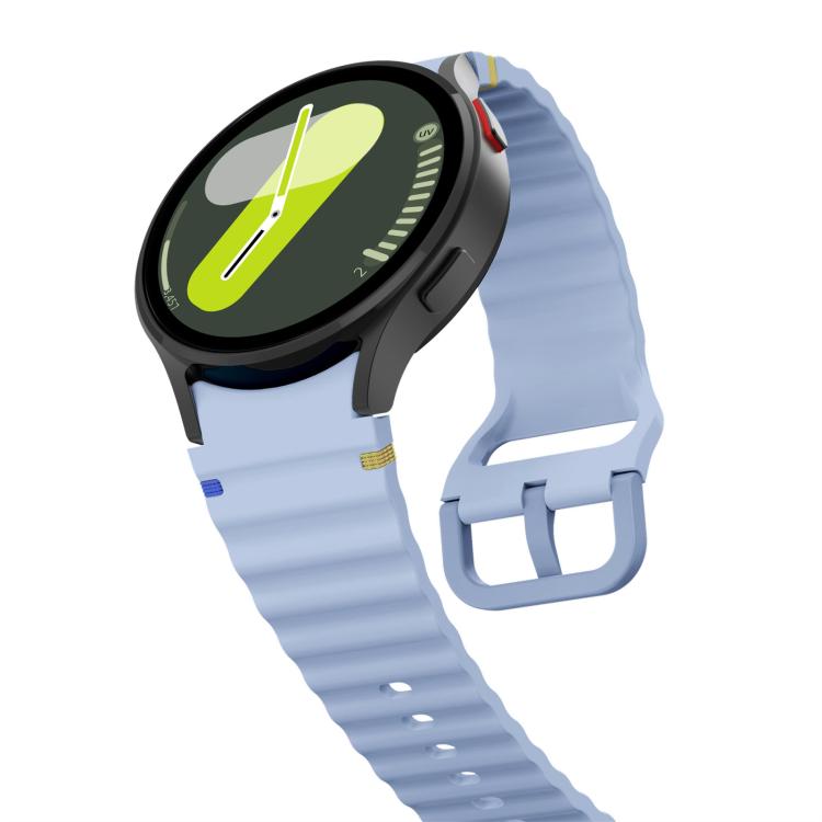 For Samsung Galaxy Watch 7 40 / 44mm Wave Pattern Stitched Silicone Watch Band(Light Blue) - free shipping - PMC TechLife - Order now!