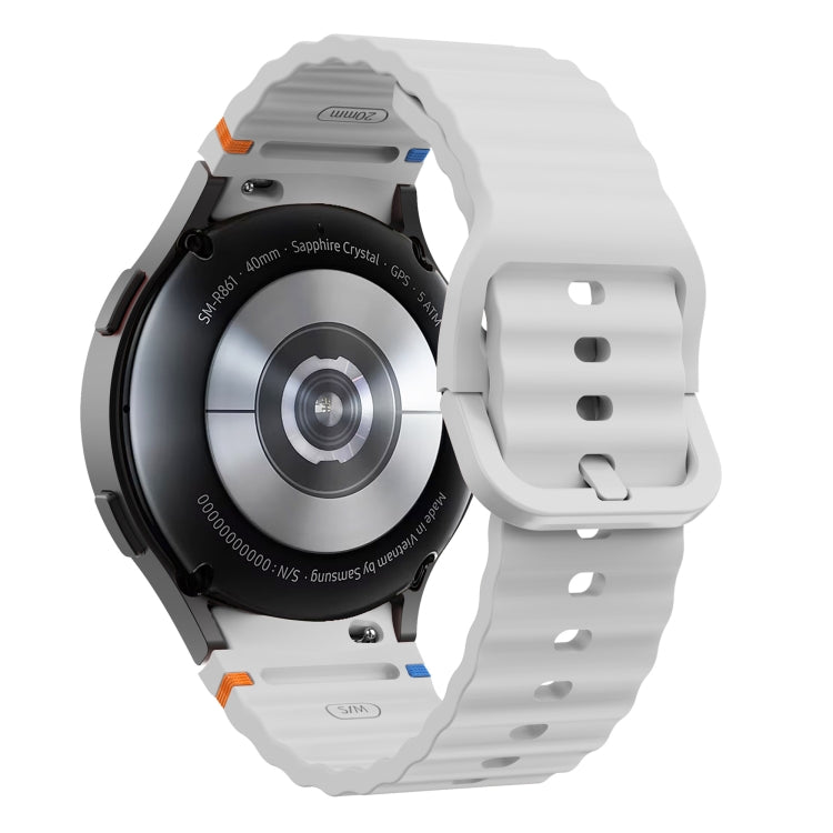 For Samsung Galaxy Watch3 41mm Wave Pattern Stitched Silicone Watch Band(Light Gray) - free shipping - PMC TechLife - Order now!