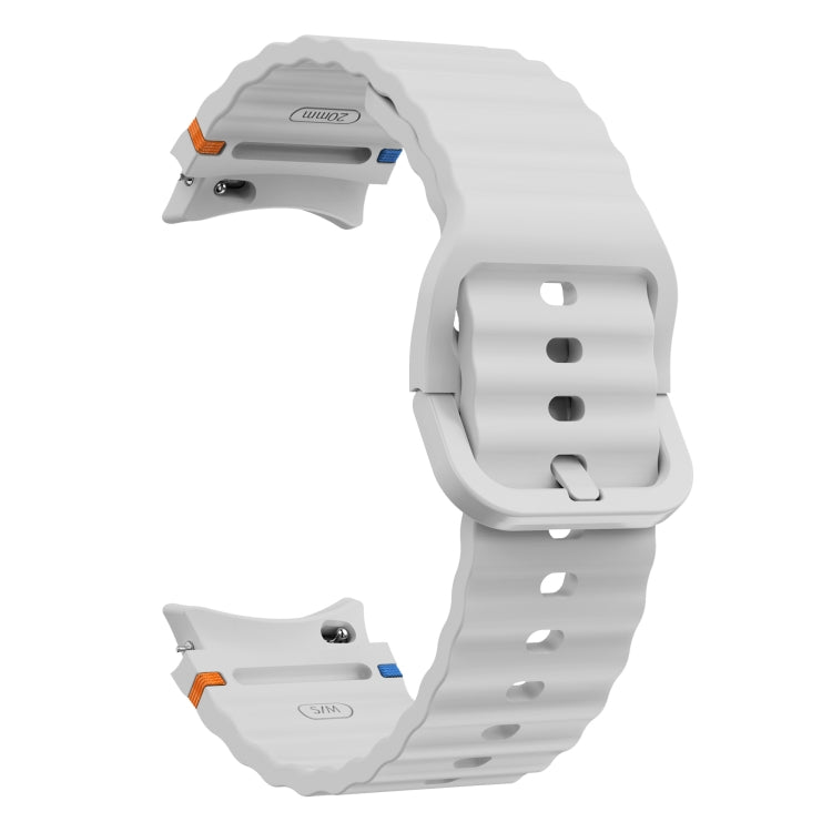For Samsung Galaxy Watch3 41mm Wave Pattern Stitched Silicone Watch Band(Light Gray) - free shipping - PMC TechLife - Order now!