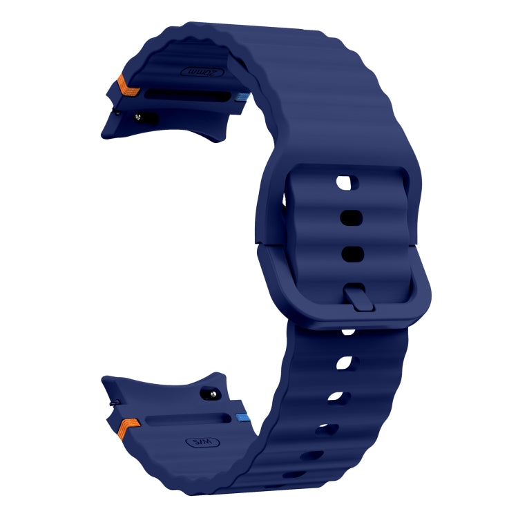 For Samsung Galaxy Watch3 41mm Wave Pattern Stitched Silicone Watch Band(Dark Blue) - free shipping - PMC TechLife - Order now!