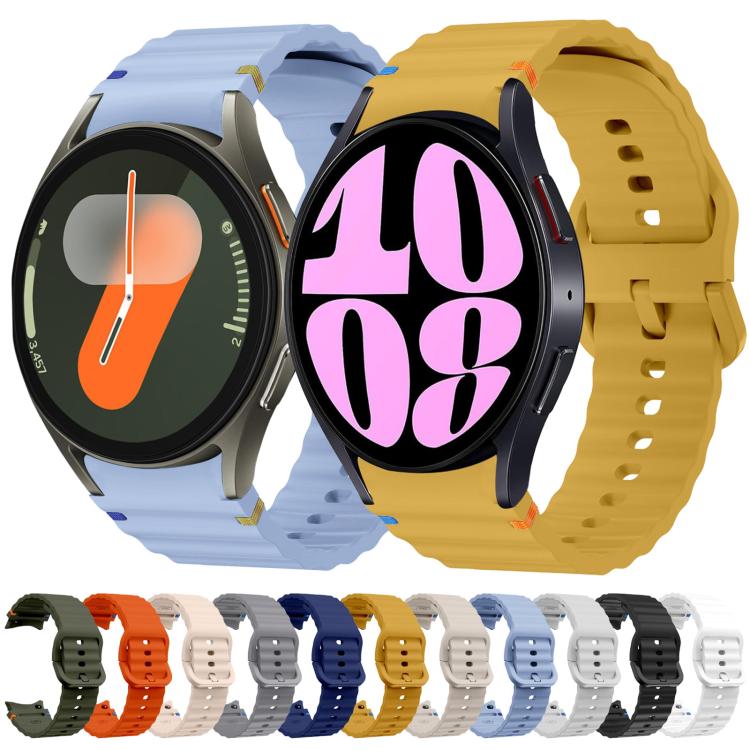 For Samsung Galaxy Watch 6 40 / 44mm Wave Pattern Stitched Silicone Watch Band(Light Blue) - free shipping - PMC TechLife - Order now!