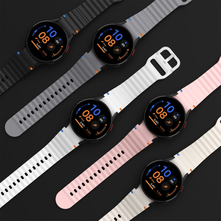 For Samsung Galaxy Watch 6 Classic Wave Pattern Stitched Silicone Watch Band(Yellow) - free shipping - PMC TechLife - Order now!