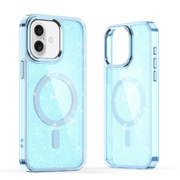 For iPhone 16 Plus Glitter MagSafe Shockproof Phone Case(Blue) - iPhone 16 Plus Cases by PMC TechLife | Online Shopping South Africa | PMC TechLife | Buy Now Pay Later Mobicred