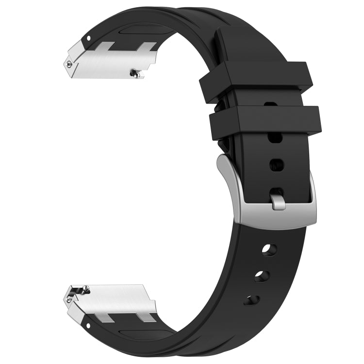 For Amazfit Bip3 Pro 20mm Quick Release Silver Buckle Royal Silicone Watch Band(Black) - free shipping - PMC TechLife - Order now!
