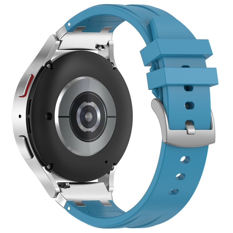 For Amazfit Active 20mm Quick Release Silver Buckle Royal Silicone Watch Band(Sea Blue) - free shipping - PMC TechLife - Order now!