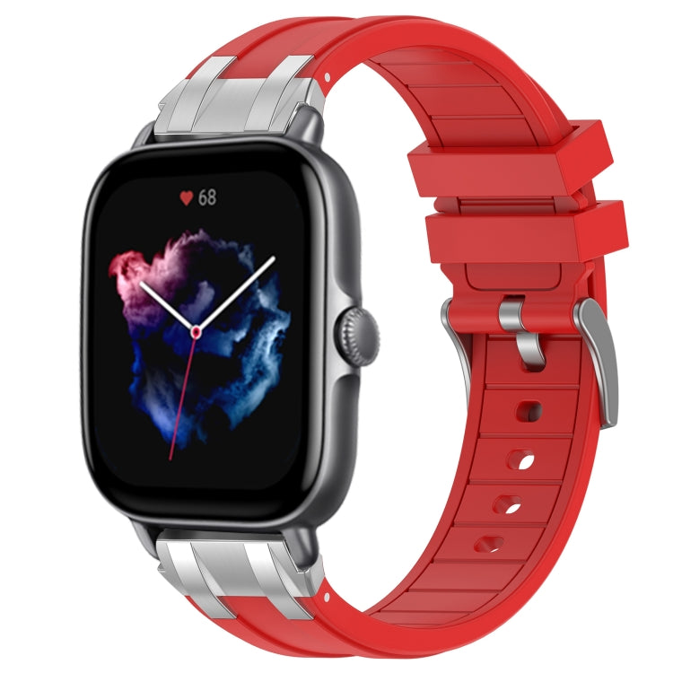 For Amazfit GTS 3 20mm Quick Release Silver Buckle Royal Silicone Watch Band(Red) - free shipping - PMC TechLife - Order now!
