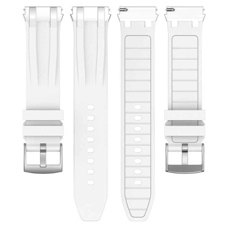 For Amazfit GTS 2e 20mm Quick Release Silver Buckle Royal Silicone Watch Band(White) - free shipping - PMC TechLife - Order now!