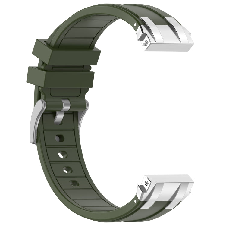 For Amazfit GTS 2 Mini 20mm Quick Release Silver Buckle Royal Silicone Watch Band(Olive Green) - free shipping - PMC TechLife - Order now!