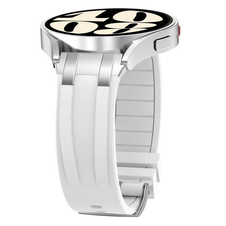 For Amazfit Pop 20mm Quick Release Silver Buckle Royal Silicone Watch Band(White) - free shipping - PMC TechLife - Order now!