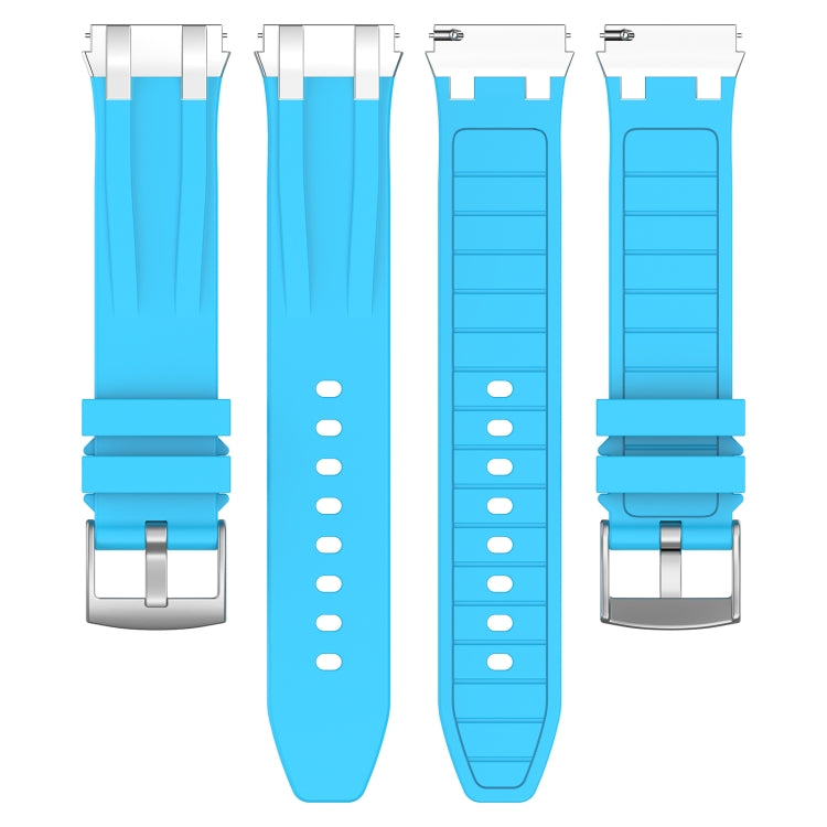 For Amazfit Pop 20mm Quick Release Silver Buckle Royal Silicone Watch Band(Sky Blue) - free shipping - PMC TechLife - Order now!