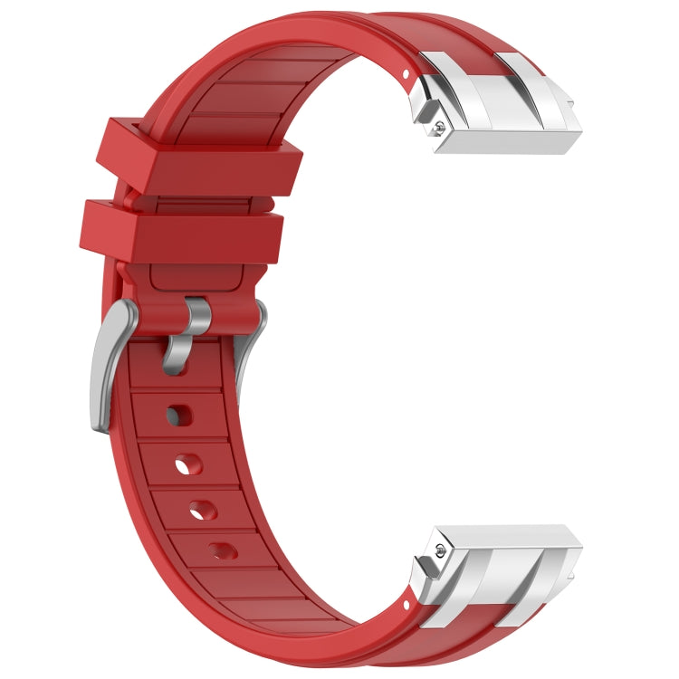 For Huawei Watch 2 20mm Quick Release Silver Buckle Royal Silicone Watch Band(Red) - free shipping - PMC TechLife - Order now!
