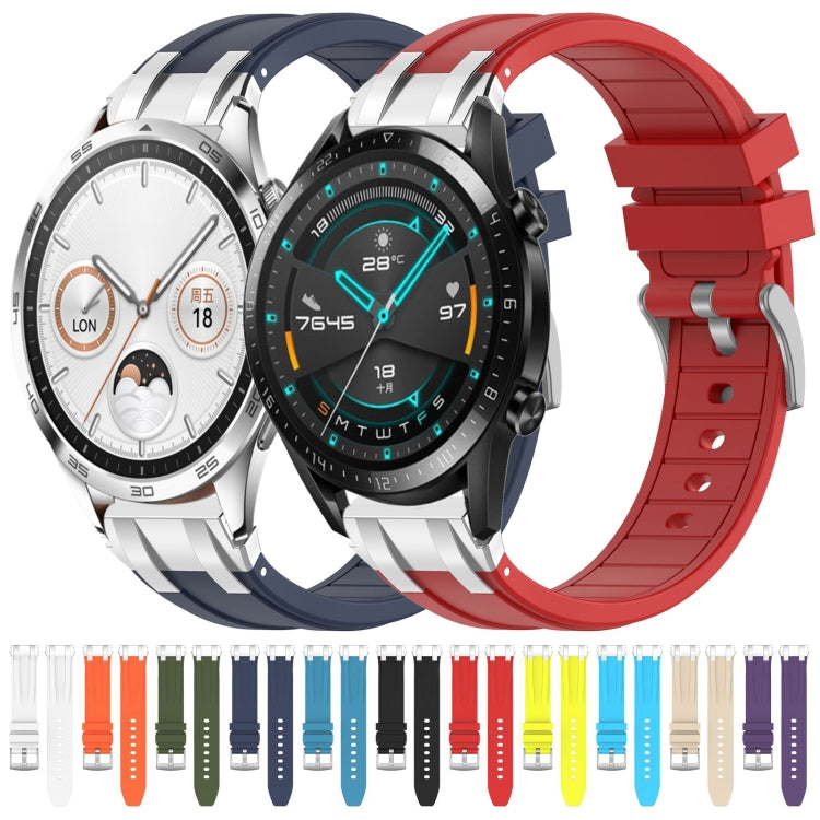 For Huawei Watch 4 Pro 22mm Quick Release Silver Buckle Royal Silicone Watch Band(Red) - free shipping - PMC TechLife - Order now!