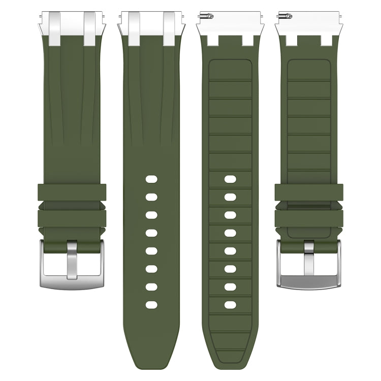 For Garmin Forerunner 265 22mm Quick Release Silver Buckle Royal Silicone Watch Band(Olive Green) - free shipping - PMC TechLife - Order now!