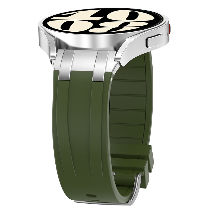 For Garmin Forerunner 255 22mm Quick Release Silver Buckle Royal Silicone Watch Band(Olive Green) - free shipping - PMC TechLife - Order now!