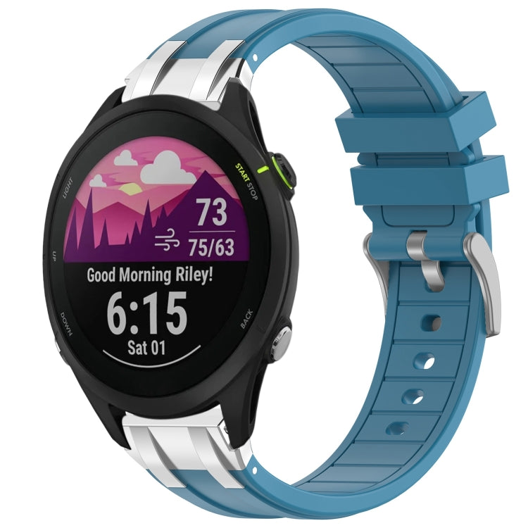 For Garmin Forerunner 255 22mm Quick Release Silver Buckle Royal Silicone Watch Band(Sea Blue) - free shipping - PMC TechLife - Order now!