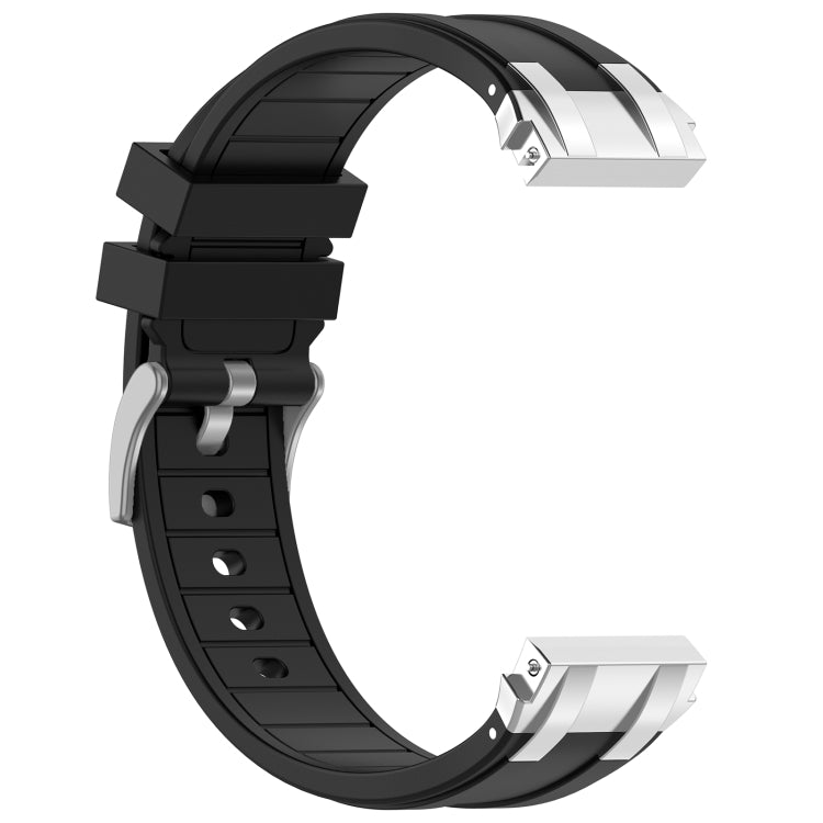 For Garmin Venu 2 22mm Quick Release Silver Buckle Royal Silicone Watch Band(Black) - free shipping - PMC TechLife - Order now!
