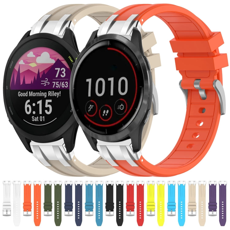 For Garmin Venu 2 22mm Quick Release Silver Buckle Royal Silicone Watch Band(Black) - free shipping - PMC TechLife - Order now!