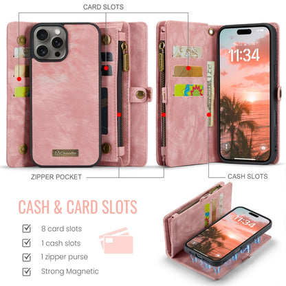 For iPhone 16 Pro Max CaseMe 008 Detachable Multifunctional Leather Phone Case(Pink) - iPhone 16 Pro Max Cases by CaseMe | Online Shopping South Africa | PMC Jewellery | Buy Now Pay Later Mobicred