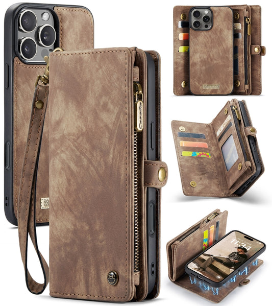 For iPhone 16 Pro CaseMe 008 Detachable Multifunctional Leather Phone Case(Brown) - iPhone 16 Pro Cases by CaseMe | Online Shopping South Africa | PMC Jewellery | Buy Now Pay Later Mobicred