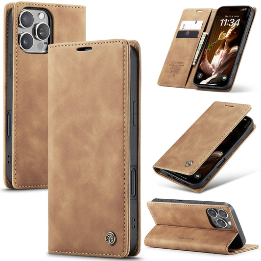 For iPhone 16 Pro CaseMe 013 Multifunctional Horizontal Flip Leather Phone Case(Brown) - iPhone 16 Pro Cases by CaseMe | Online Shopping South Africa | PMC Jewellery | Buy Now Pay Later Mobicred