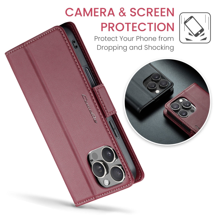 For iPhone 16 Pro Max CaseMe 023 Butterfly Buckle Litchi Texture RFID Anti-theft Leather Phone Case(Red) - iPhone 16 Pro Max Cases by CaseMe | Online Shopping South Africa | PMC Jewellery | Buy Now Pay Later Mobicred