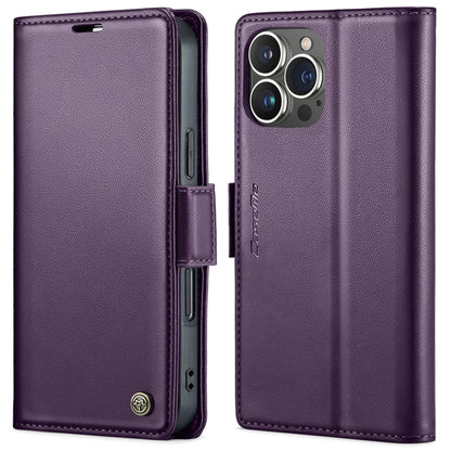 For iPhone 16 Pro CaseMe 023 Butterfly Buckle Litchi Texture RFID Anti-theft Leather Phone Case(Purple) - iPhone 16 Pro Cases by CaseMe | Online Shopping South Africa | PMC Jewellery | Buy Now Pay Later Mobicred