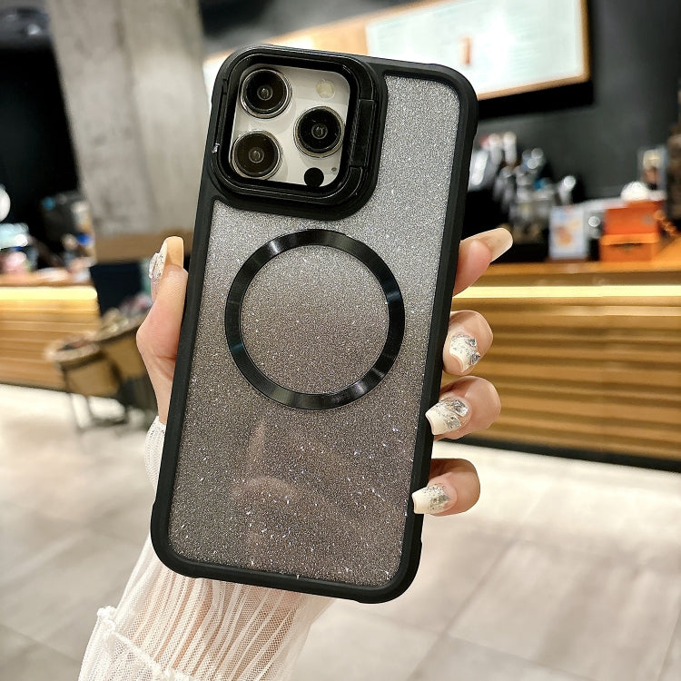 For iPhone 16 Pro Max CD-grain Gradient Glitter Magsafe Acrylic Hybrid TPU Phone Case(Black) - iPhone 16 Pro Max Cases by PMC TechLife | Online Shopping South Africa | PMC TechLife | Buy Now Pay Later Mobicred