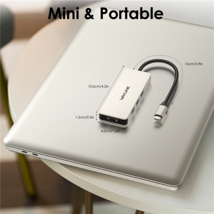 WAVLINK UHP3416 7-in-1 PD100W Charging SD / TF Card Reader 4K HD Type-C Docking Station(Blue) - free shipping - PMC Jewellery - Order now!