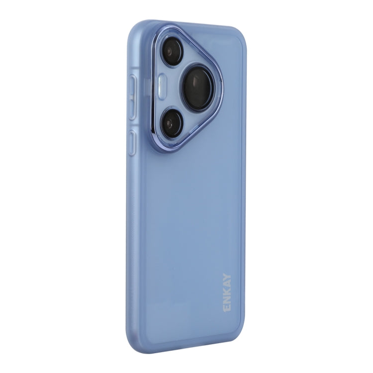 For Huawei Pura 70 ENKAY Hat-Prince Translucent Matte TPU Phone Case with Lens Film(Blue) - Huawei Cases by ENKAY | Online Shopping South Africa | PMC Jewellery | Buy Now Pay Later Mobicred