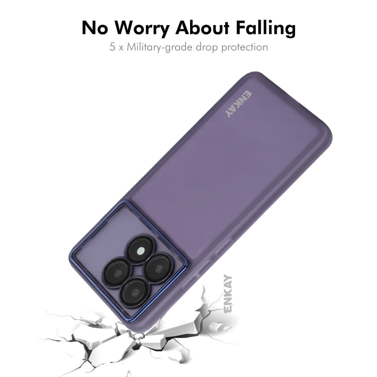 For Redmi K70 / K70 Pro ENKAY Hat-Prince Translucent Matte TPU Phone Case with Lens Film(Purple) - K70 Pro Cases by ENKAY | Online Shopping South Africa | PMC Jewellery | Buy Now Pay Later Mobicred