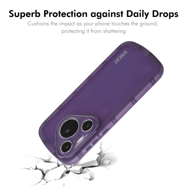 For Huawei Pura 70 ENKAY Hat-Prince Translucent Matte TPU Shockproof Phone Case(Purple) - Huawei Cases by ENKAY | Online Shopping South Africa | PMC Jewellery | Buy Now Pay Later Mobicred